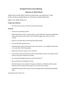 JD Hogarth Parent Council Meeting February 12, 2015-6:45 pm