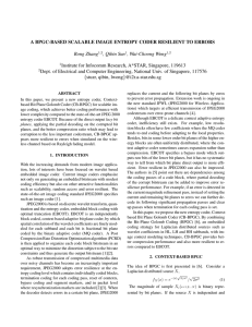 A BPGC-BASED SCALABLE IMAGE ENTROPY CODER RESILIENT TO ERRORS Rong Zhang