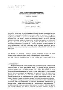 EIGENFUNCTION APPROXIMATIONS FOR CONTINUOUS SPECTRUM OPERATORS Department