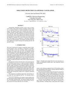 2007 IEEE Workshop on Applications of Signal Processing to Audio... October 21-24, 2007, New Paltz, NY