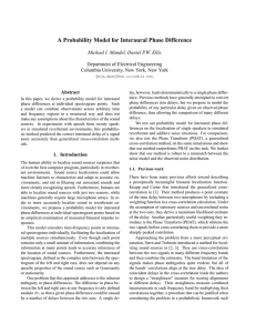 A Probability Model for Interaural Phase Difference Department of Electrical Engineering