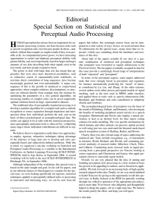 H Editorial Special Section on Statistical and Perceptual Audio Processing