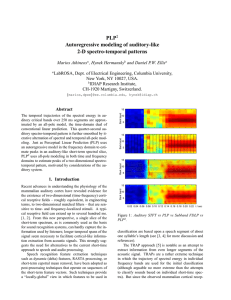 PLP Autoregressive modeling of auditory-like 2-D spectro-temporal patterns