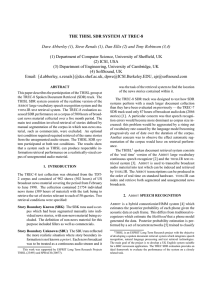 THE THISL SDR SYSTEM AT TREC-8 (2) ICSI, USA