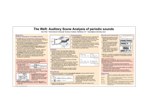 The Weft: Auditory Scene Analysis of periodic sounds Motivation: Results and conclusions