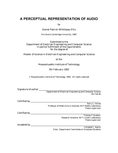 A PERCEPTUAL REPRESENTATION OF AUDIO