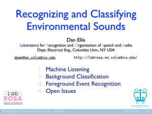 Recognizing and Classifying Environmental Sounds 1. 2.