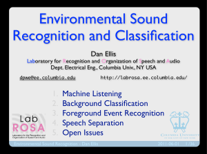 Environmental Sound Recognition and Classification 1. 2.