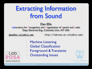 Extracting Information from Sound 1. 2.