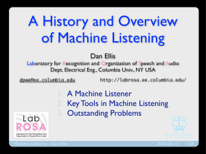 A History and Overview of Machine Listening 1. 2.