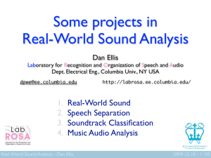 Some projects in Real-World Sound Analysis 1. 2.
