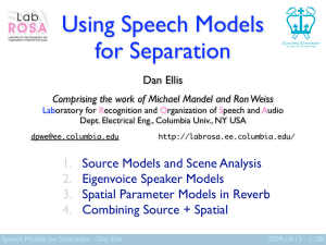 Using Speech Models for Separation