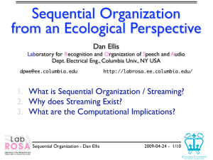 Sequential Organization from an Ecological Perspective
