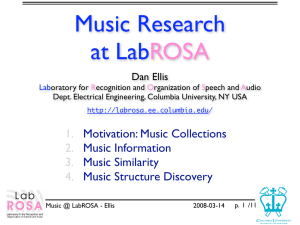 Music Research at Lab ROSA Dan Ellis