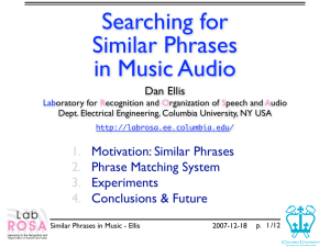 Searching for Similar Phrases in Music Audio Dan Ellis