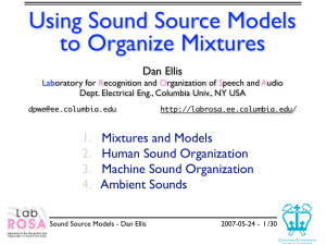 Using Sound Source Models to Organize Mixtures 1. 2.