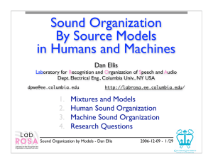 Sound Organization By Source Models in Humans and Machines 1.