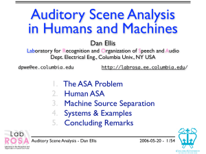 Auditory Scene Analysis in Humans and Machines 1. 2.