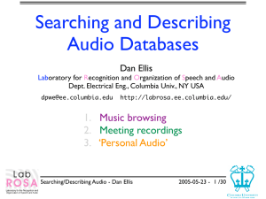 Searching and Describing Audio Databases 1. 2.