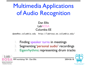 Multimedia Applications of Audio Recognition 1. 2.