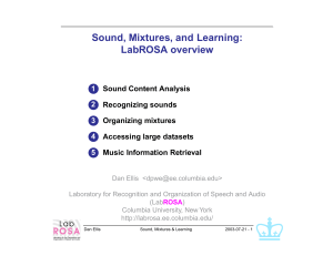 Sound, Mixtures, and Learning: LabROSA overview