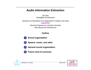 Audio Information Extraction ROSA )