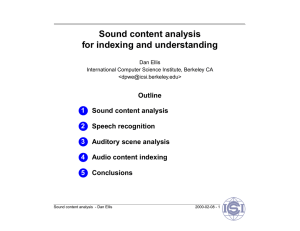 Sound content analysis for indexing and understanding