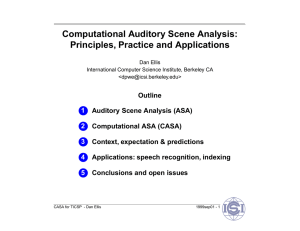 Computational Auditory Scene Analysis: Principles, Practice and Applications