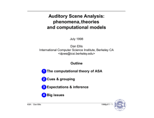 Auditory Scene Analysis: phenomena, theories and computational models
