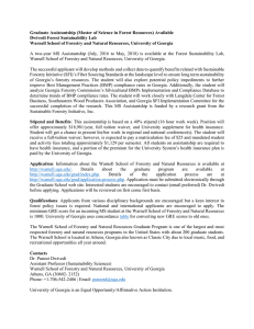 Graduate Assistantship (Master of Science in Forest Resources) Available