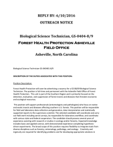 REPLY BY: 6/10/2016 OUTREACH NOTICE  Biological Science Technician, GS-0404-8/9