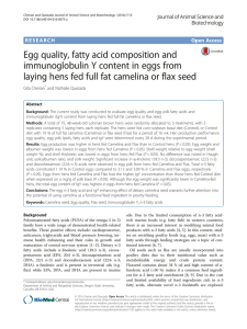 Egg quality, fatty acid composition and