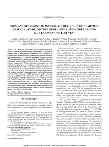 Operational Topic PREX: AN EXPERIMENT TO INVESTIGATE DETECTION OF NEAR-FIELD