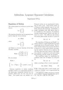 Addendum: Lyapunov Exponent Calculation Experiment CP-Ly Equations of Motion