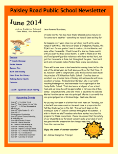 Paisley Road Public School Newsletter