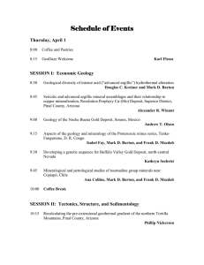Schedule of Events Thursday, April 1 SESSION I:  Economic Geology