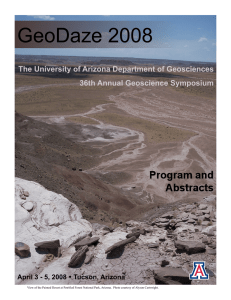GeoDaze 2008  The University of Arizona Department of Geosciences