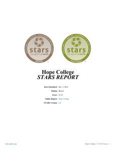 Hope College STARS REPORT stars.aashe.org | STARS Report | 1