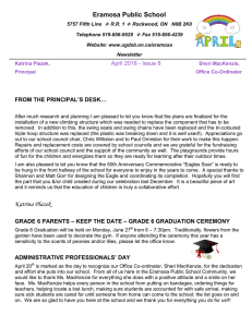 Eramosa Public School April 2016 - Issue 8  FROM THE PRINCIPAL’S DESK…