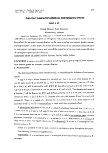 CONVERGENCE COMPACTIFICATION SPACES