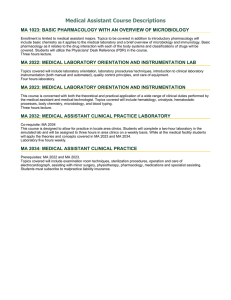 Medical Assistant Course Descriptions