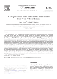 A new geochemical model for the Earth's mantle inferred – from Sm