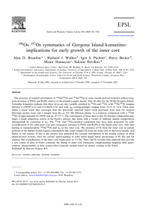 Os^ Os systematics of Gorgona Island komatiites : Alan D. Brandon
