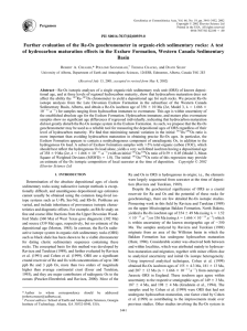 Further evaluation of the Re-Os geochronometer in organic-rich sedimentary rocks:... of hydrocarbon maturation effects in the Exshaw Formation, Western Canada...