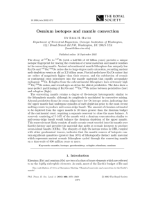 Osmium isotopes and mantle convection