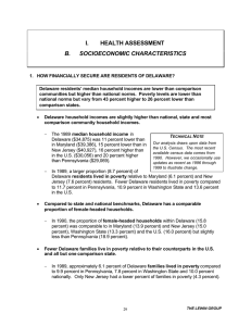 I. HEALTH ASSESSMENT B. SOCIOECONOMIC CHARACTERISTICS