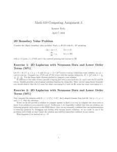 Math 610 Computing Assignment 3 2D Boundary Value Problem Spencer Patty