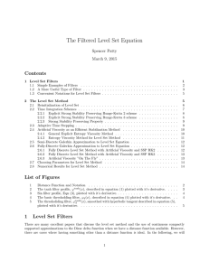 The Filtered Level Set Equation Contents Spencer Patty March 9, 2015