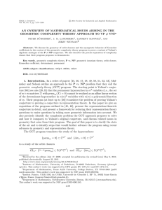 AN OVERVIEW OF MATHEMATICAL ISSUES ARISING IN THE