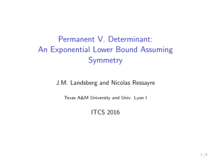 Permanent V. Determinant: An Exponential Lower Bound Assuming Symmetry